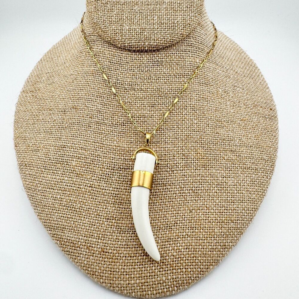 Shara Stella & Dot Tusk Chain Necklace Pendant Necklace N486G Glamour Strength